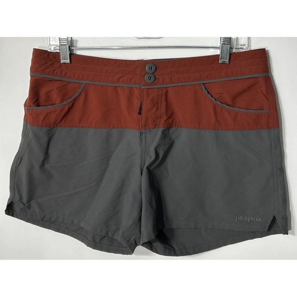 Patagonia Shorts Women's Sz 8 Colorblock Stretch Wavefarer 76010 4"‎ Ins